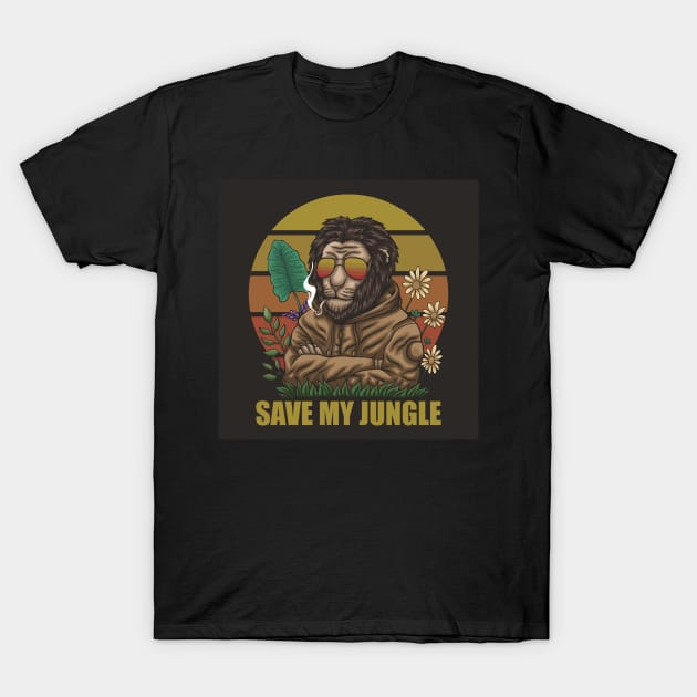 Jungle Life Lion T-Shirt by Graffix